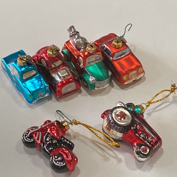 Department 56 blown glass Christmas 6 🚘 car 🚗 German vintage tree 🌲 ornaments - Picture 15 of 16